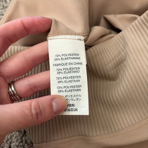 Vuori Women’s Ribbed Studio Legging Tan Sz M Athletic Yoga - Picture 6 of 11